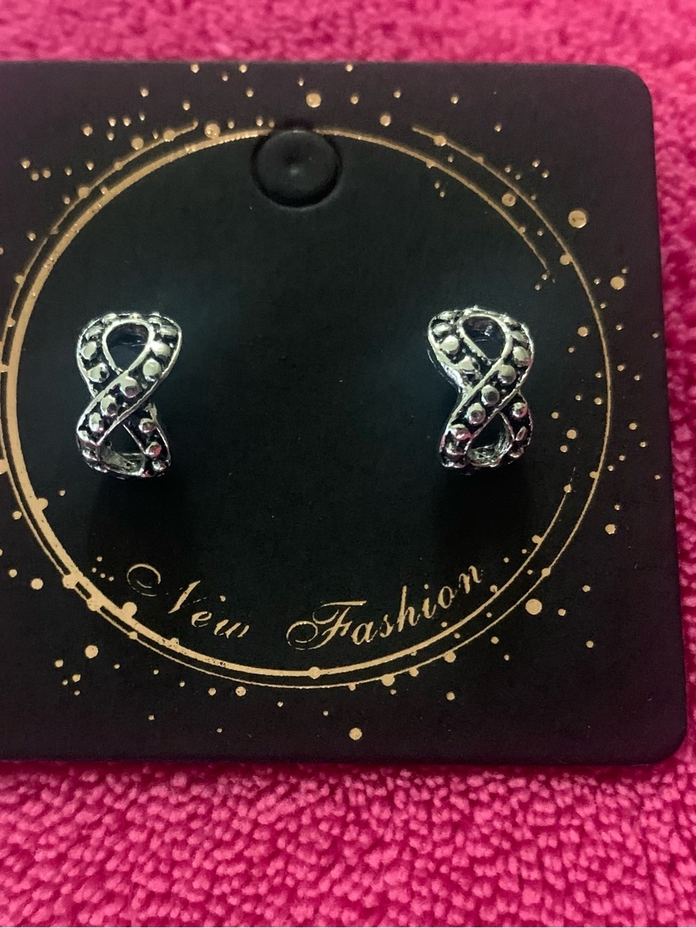 Silver Infinity Knot Stud Earrings -